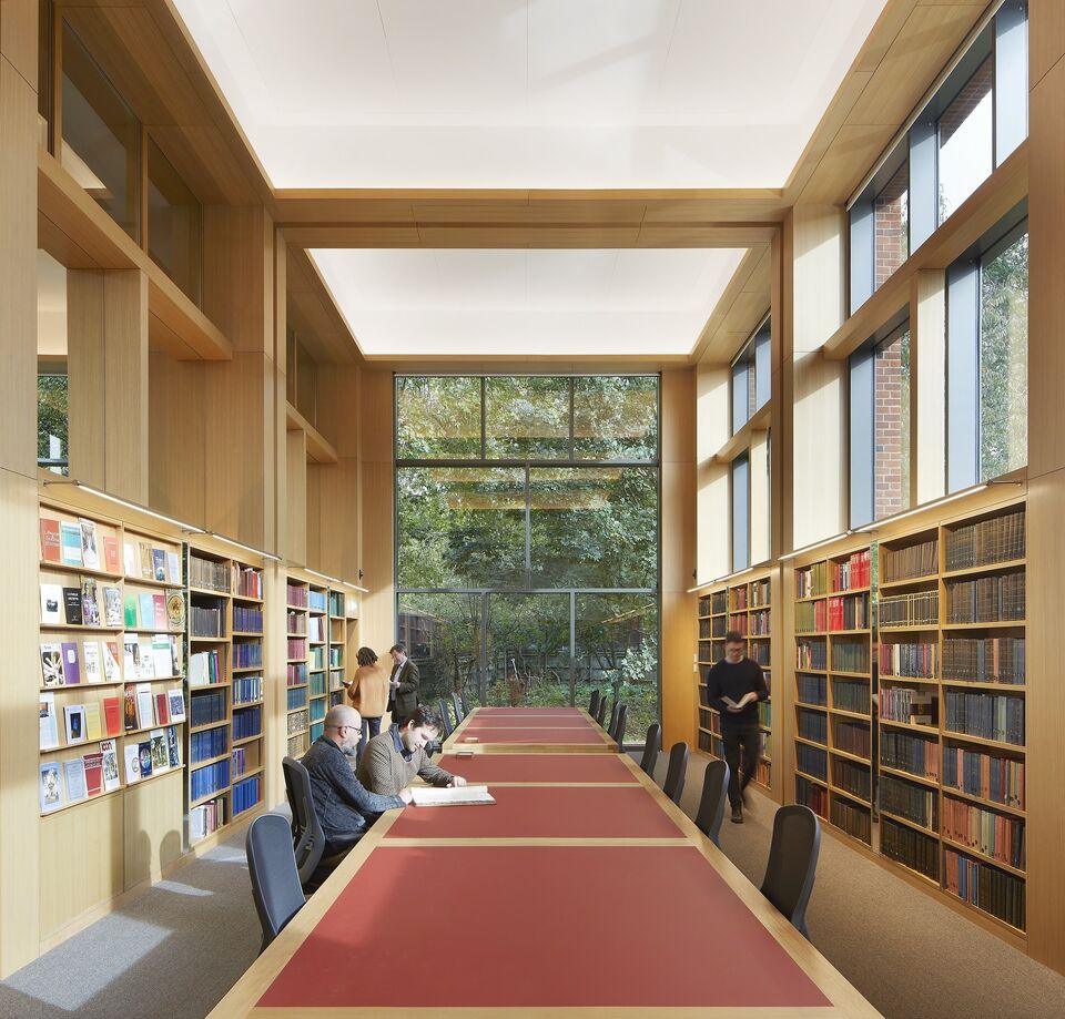 people reading books inside the reading room at lambeth palace library