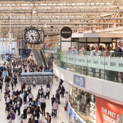 Waterloo Station concourse on a busy day