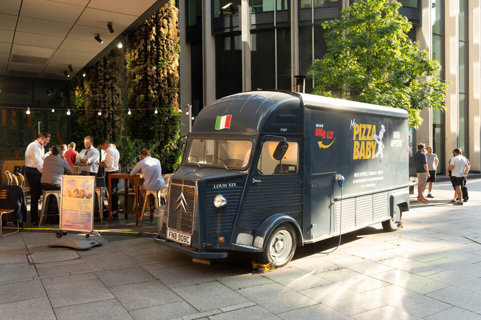 Mr Pizza Baby food truck parked on the street