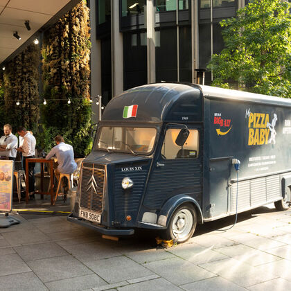Mr Pizza Baby food truck parked on the street