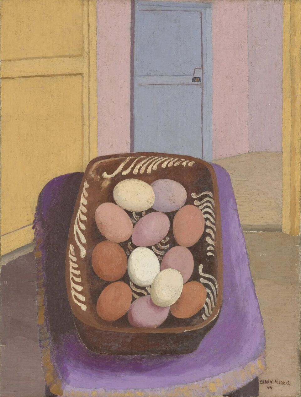 Painting by Cedric Morris of a basket of eggs
