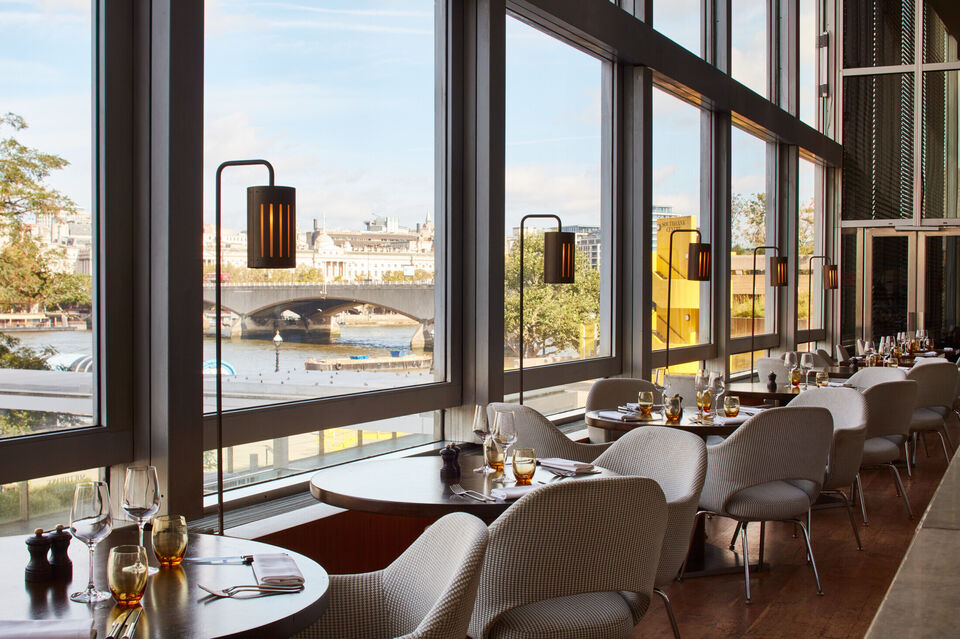 Views over the river from Skylon restaurant window tables