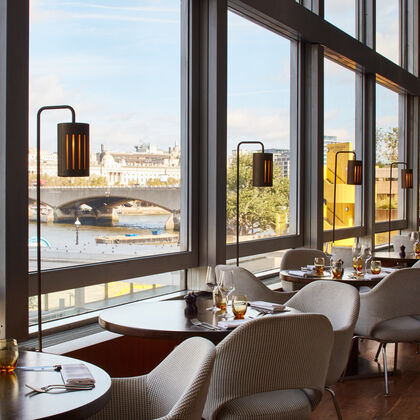 Views over the river from Skylon restaurant window tables